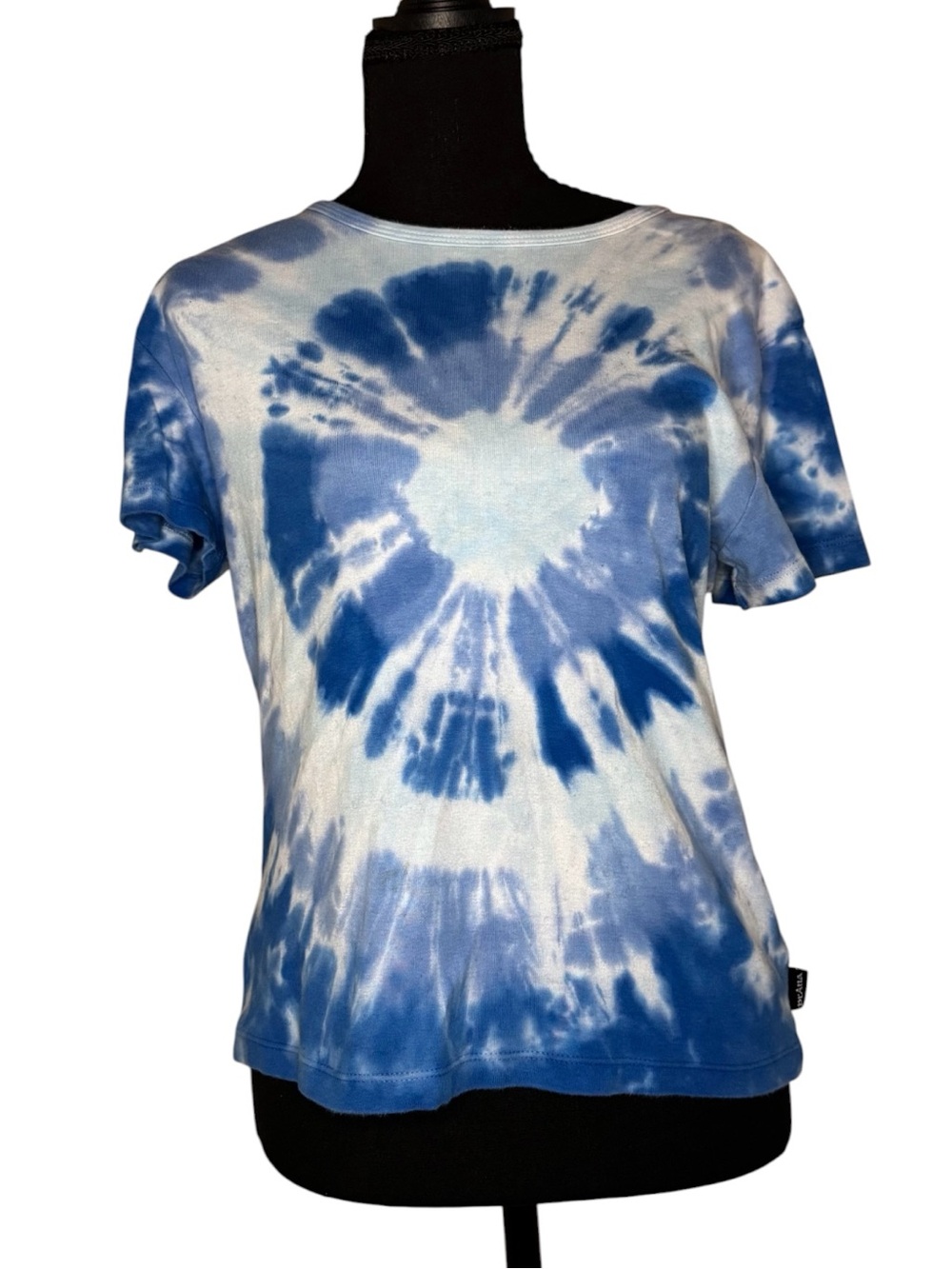 Prana Blue and White Tie-Dye Tee